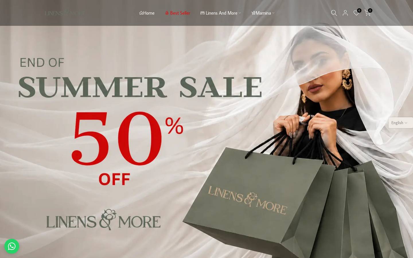 linens-more.com homepage screenshot