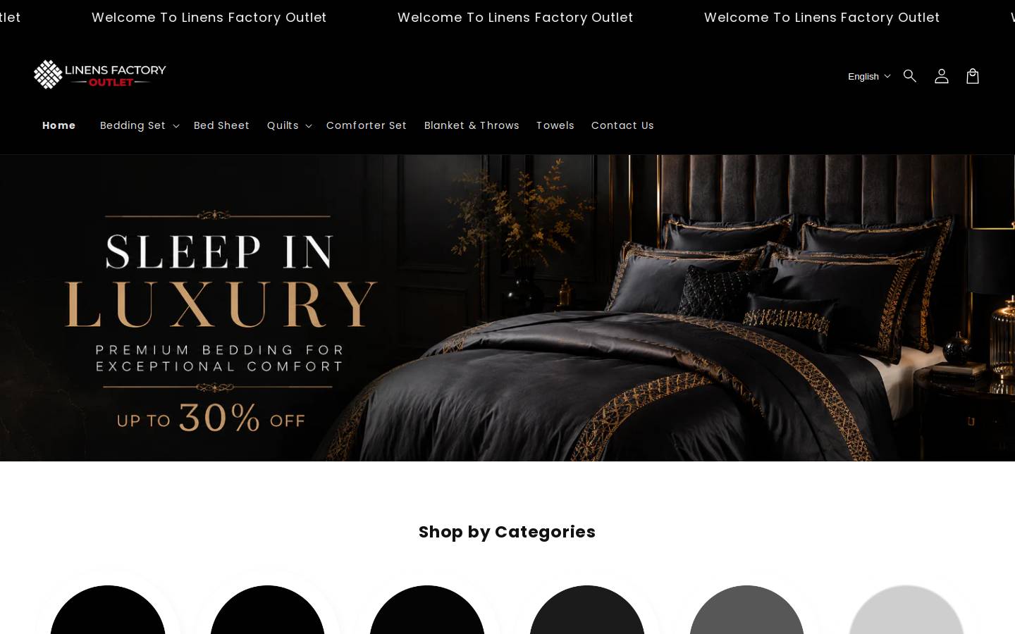 linensfactory.com homepage screenshot