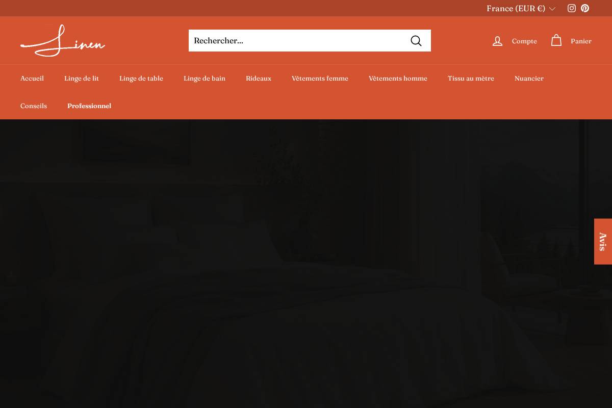 linenshed.fr homepage screenshot