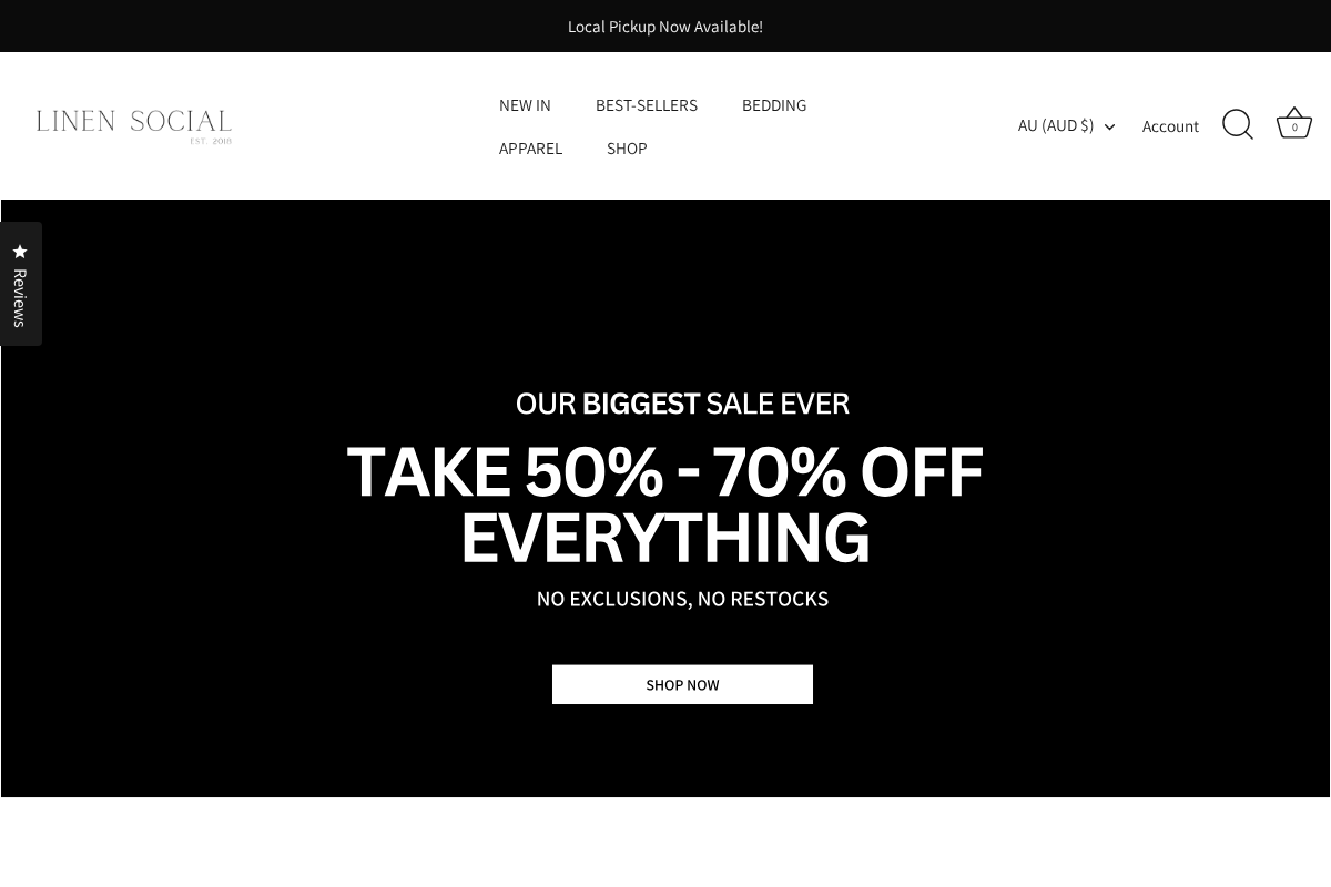Linen Social homepage screenshot