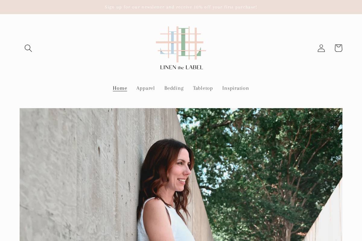 linenthelabel.com homepage screenshot