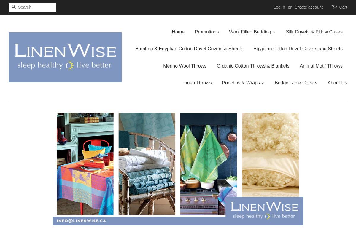 linenwise.ca homepage screenshot