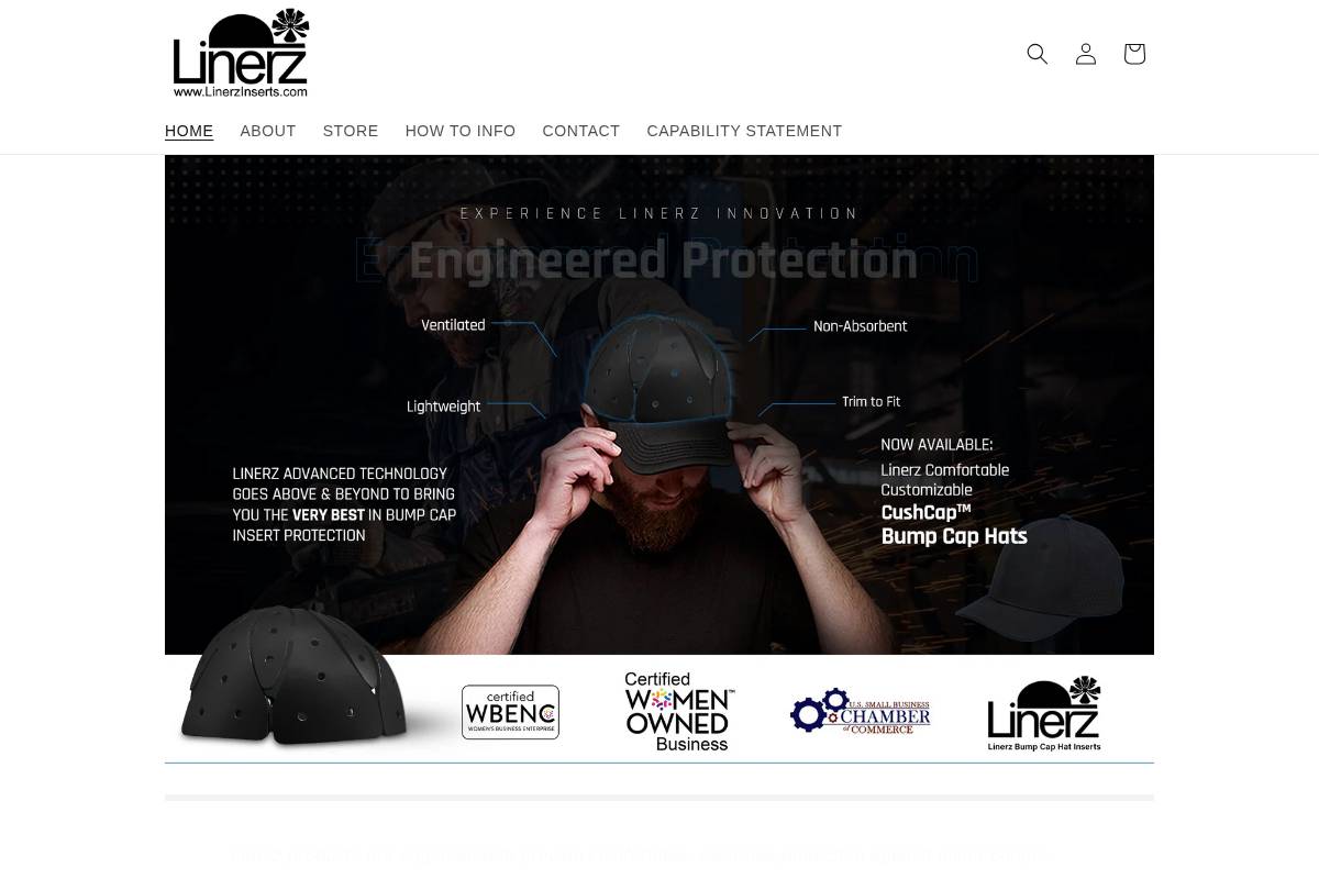 linerzinserts.com homepage screenshot