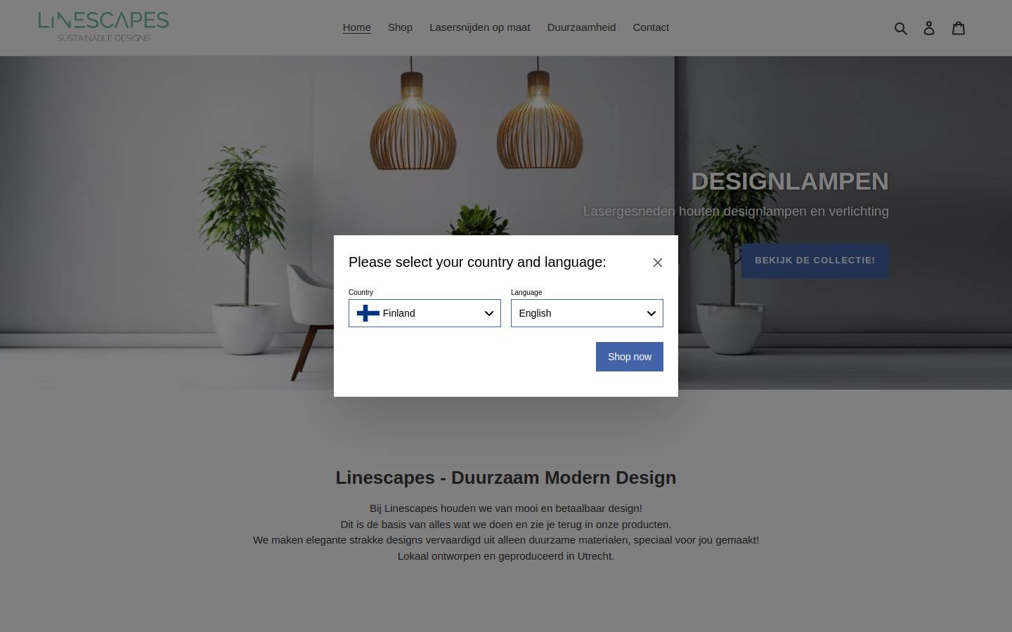 Linescapes homepage screenshot