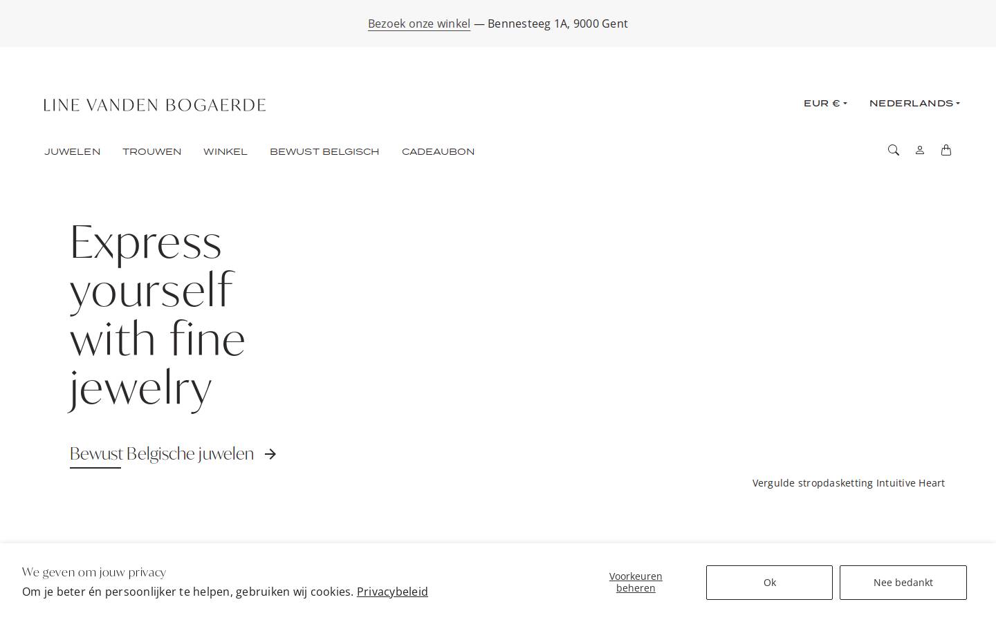 Juweelontwerpster Line Vanden Bogaerde homepage screenshot