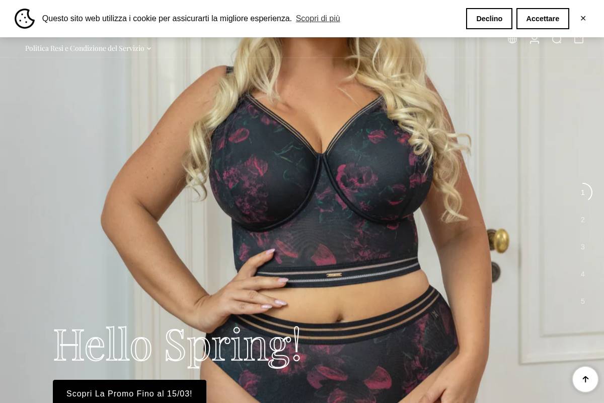 lingerievalentinaoutlet.com homepage screenshot