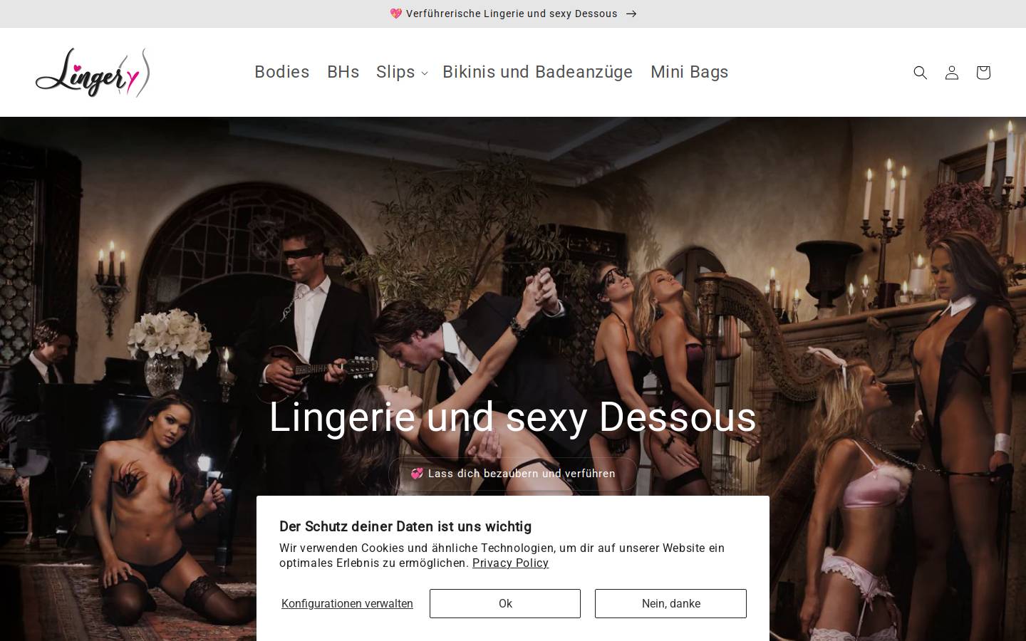 lingery.de homepage screenshot