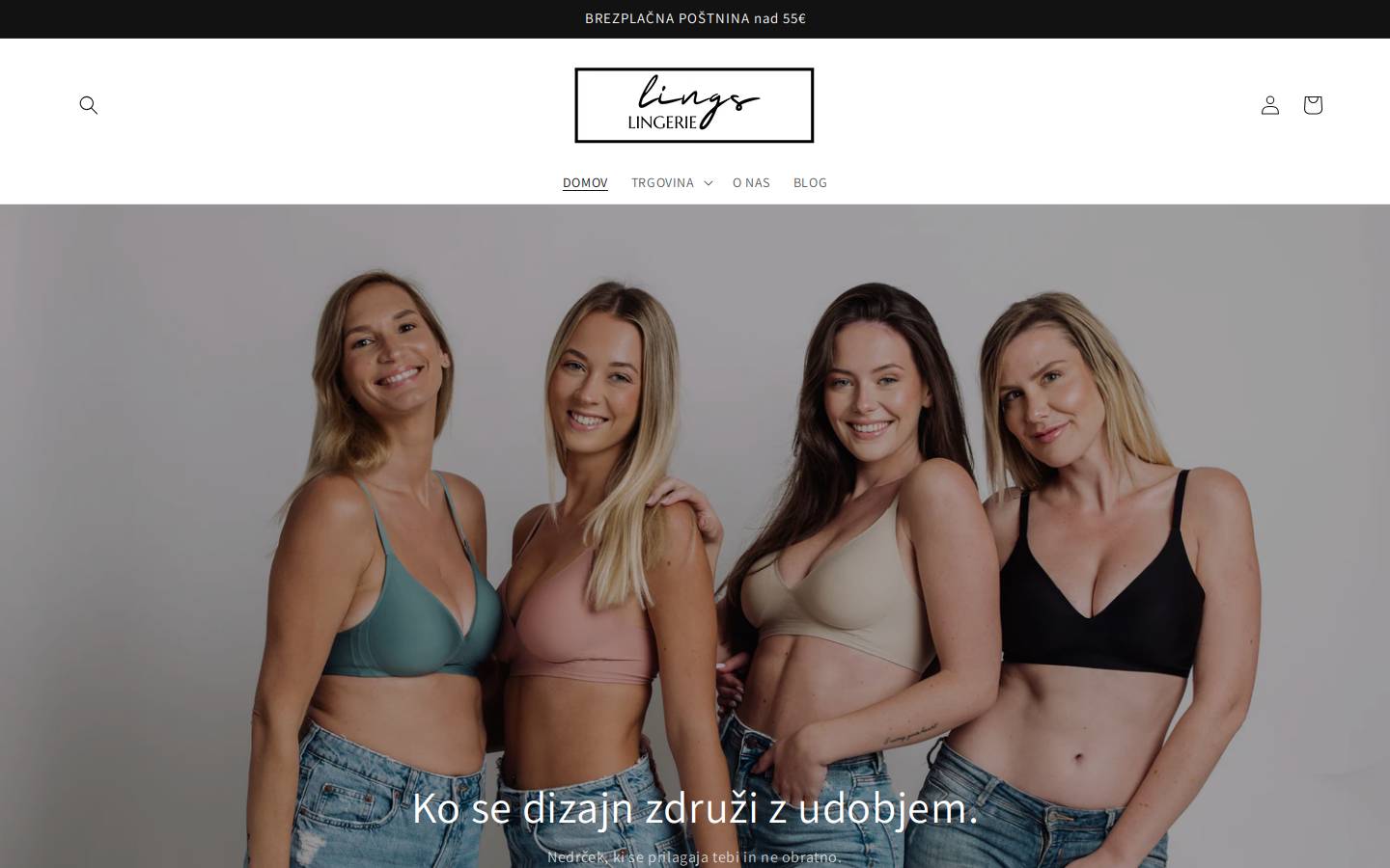 lings-lingerie.com homepage screenshot