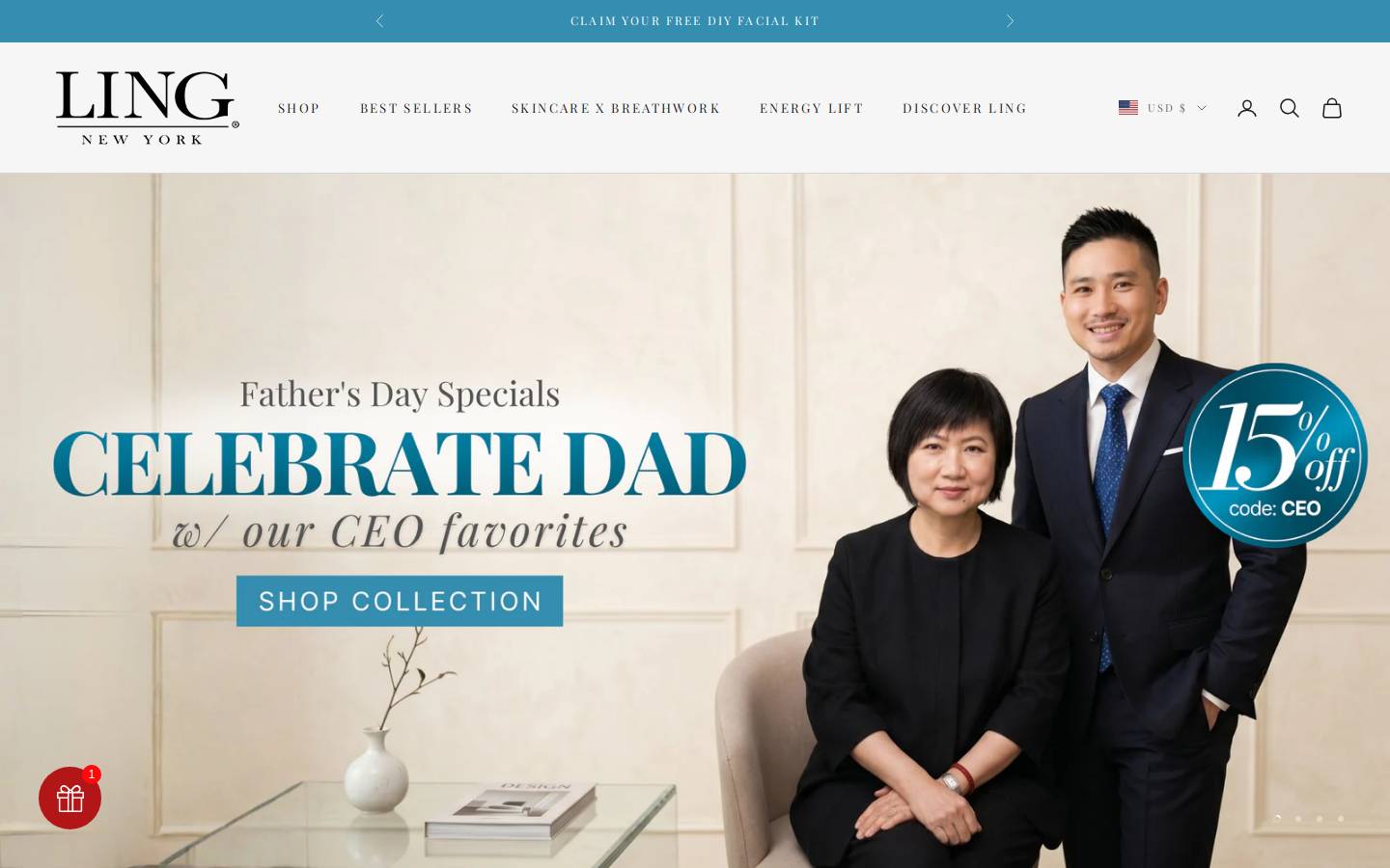 lingskincare.com homepage screenshot