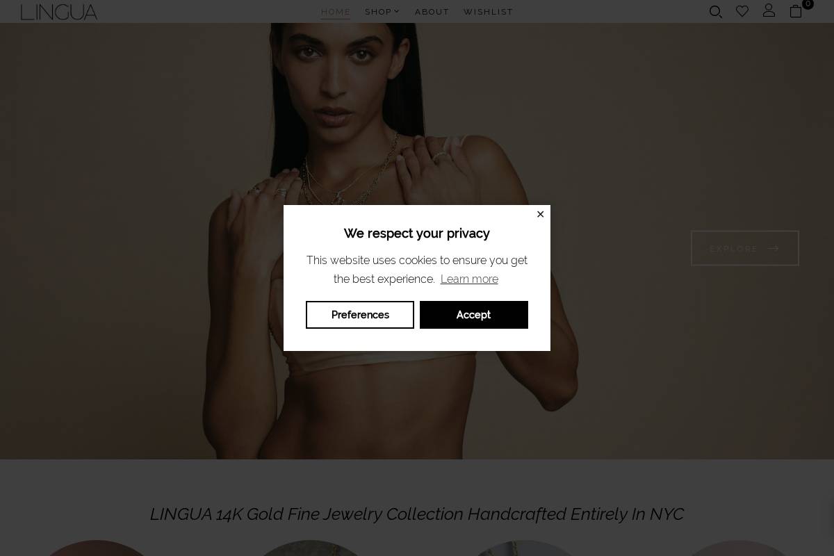 linguajewelry.com homepage screenshot