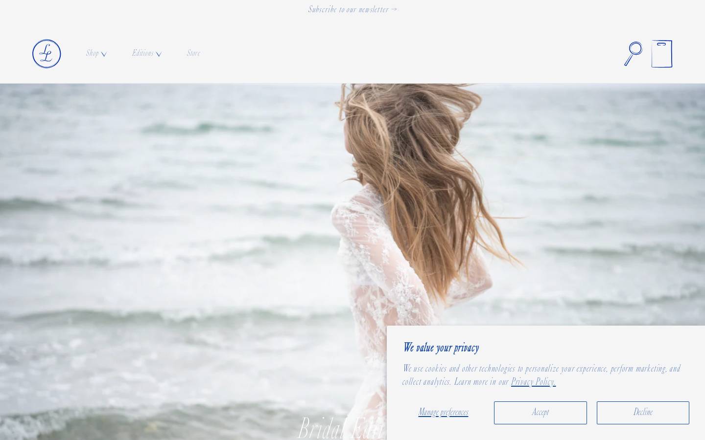 Liniere Lingerie homepage screenshot