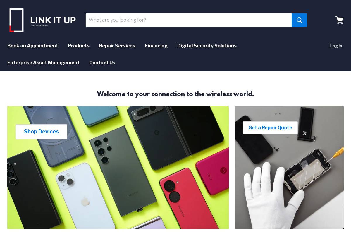 LINK IT UP homepage screenshot