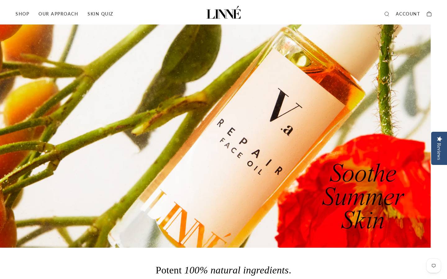 linnebotanicals.com homepage screenshot