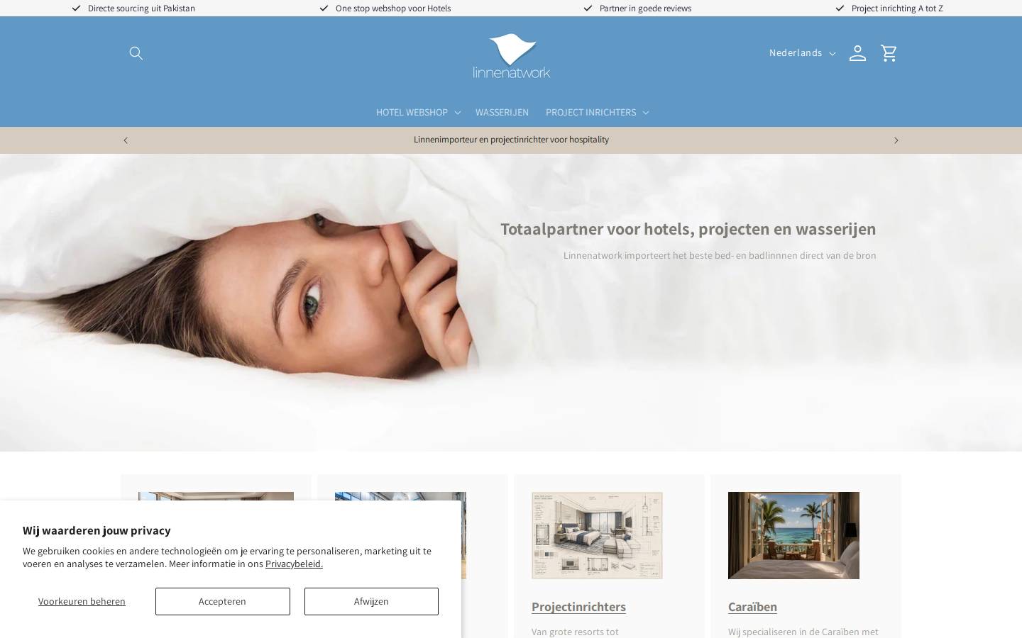 Linnenatwork homepage screenshot