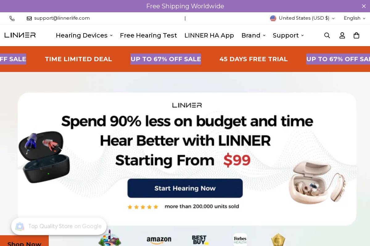 linnerlife.com homepage screenshot
