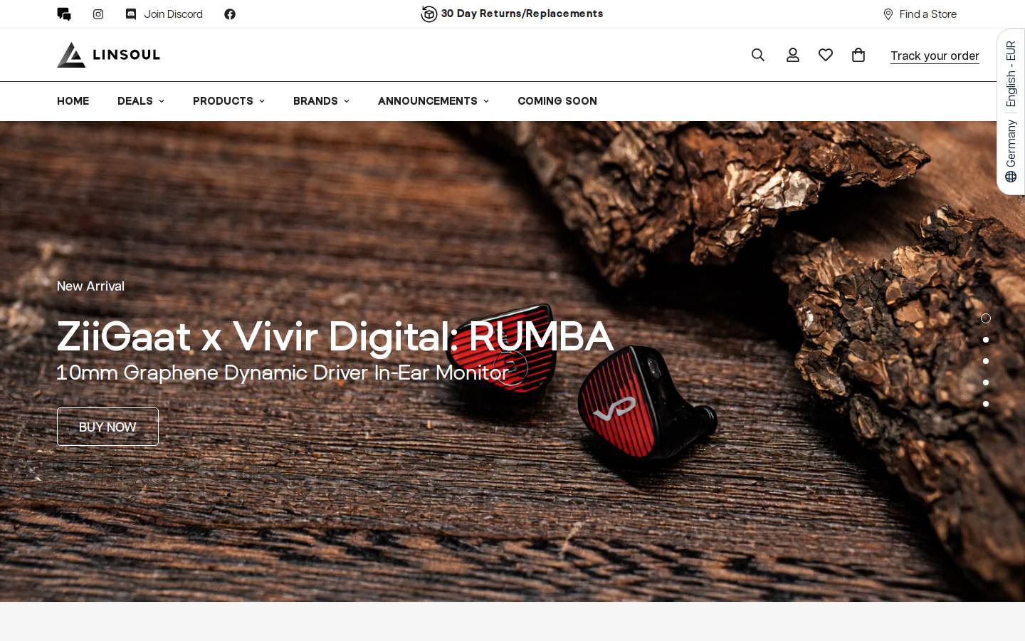Linsoul homepage screenshot