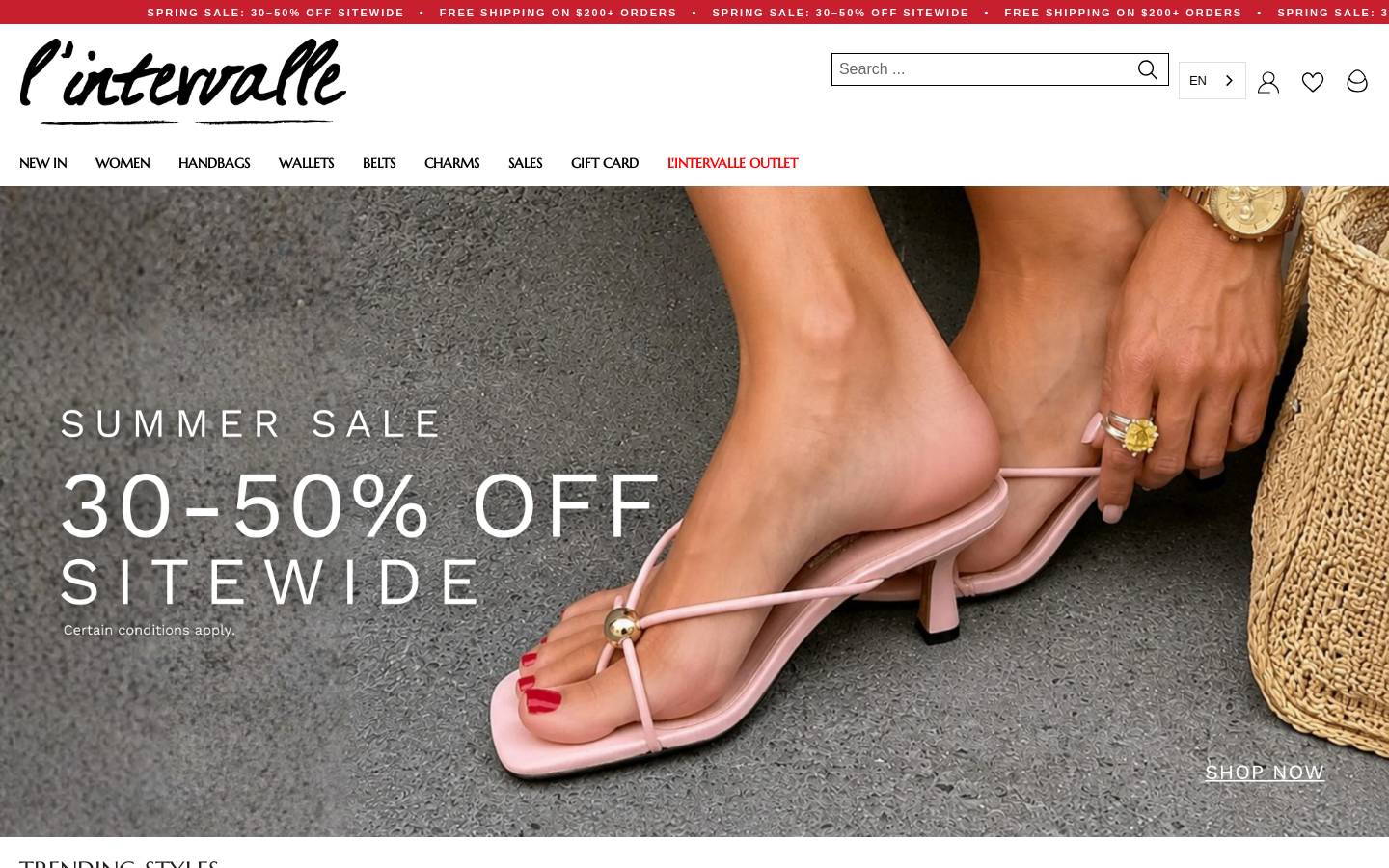 L'intervalle Shoes homepage screenshot