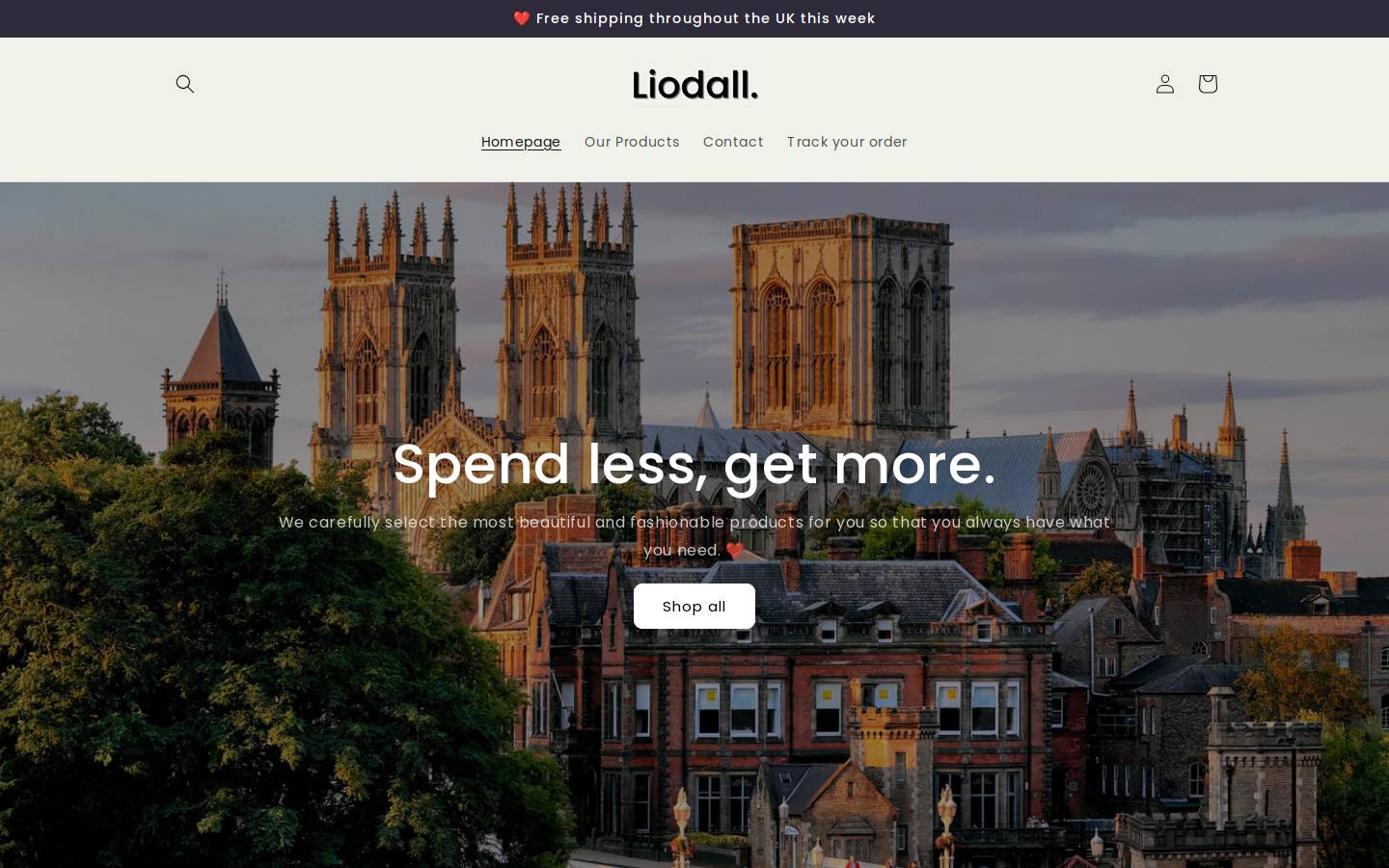 Liodall homepage screenshot