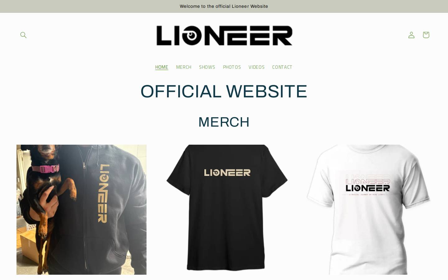 lioneermusic.com homepage screenshot
