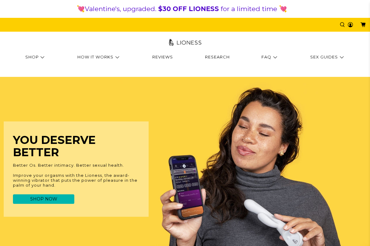lioness.io homepage screenshot