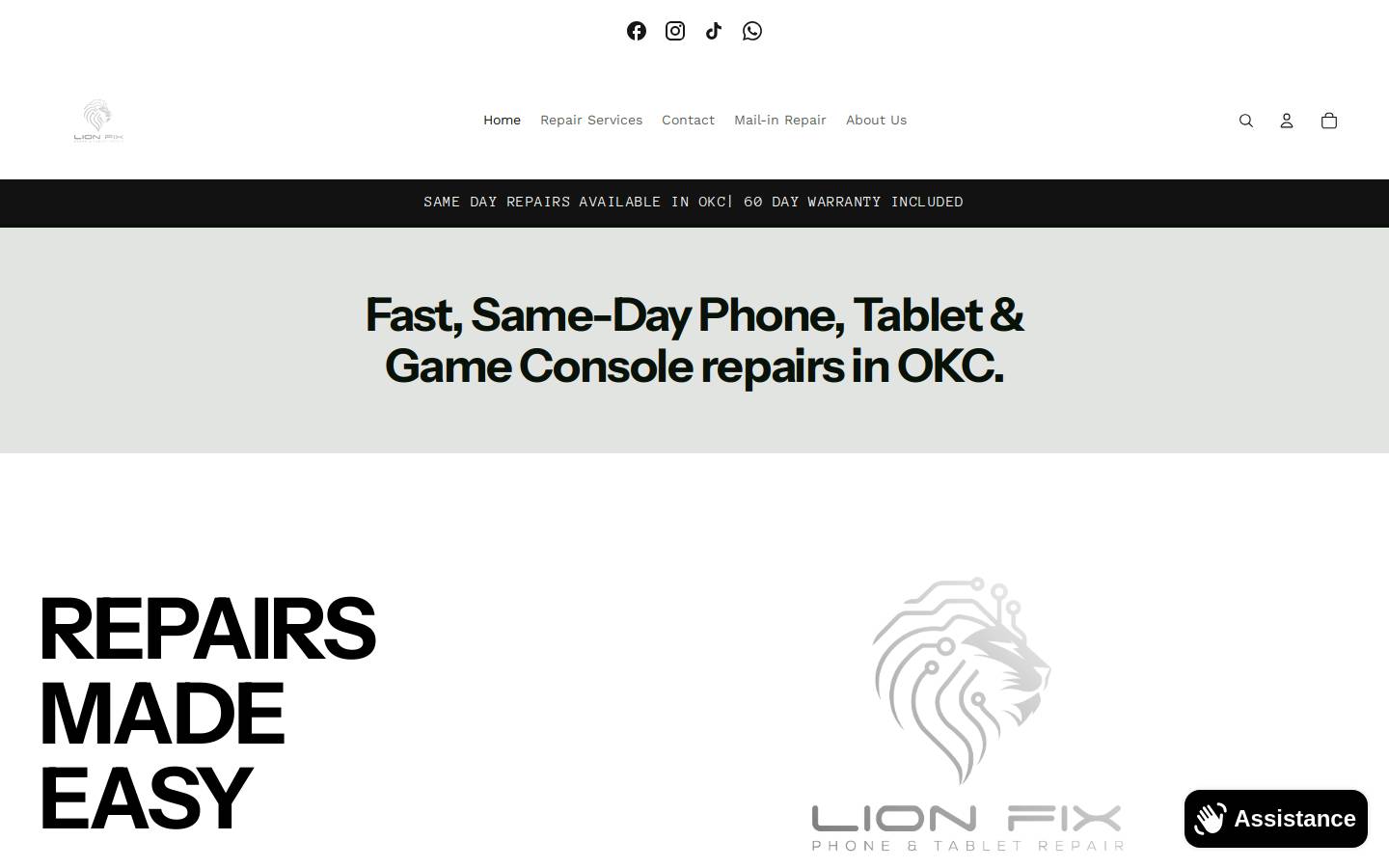 lionfixokc.com homepage screenshot