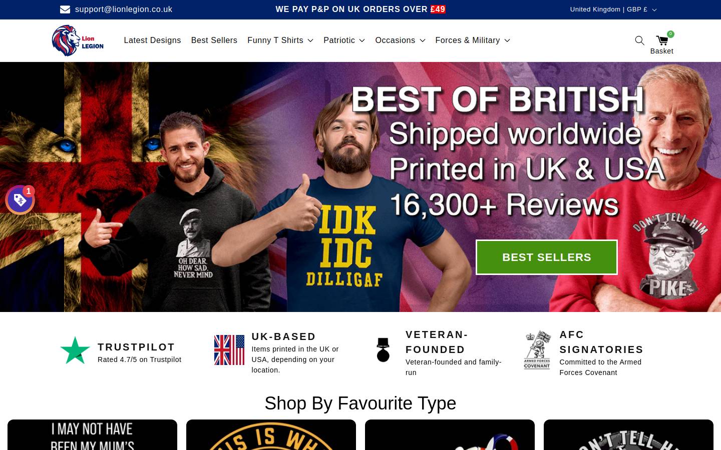 Lion Legion homepage screenshot