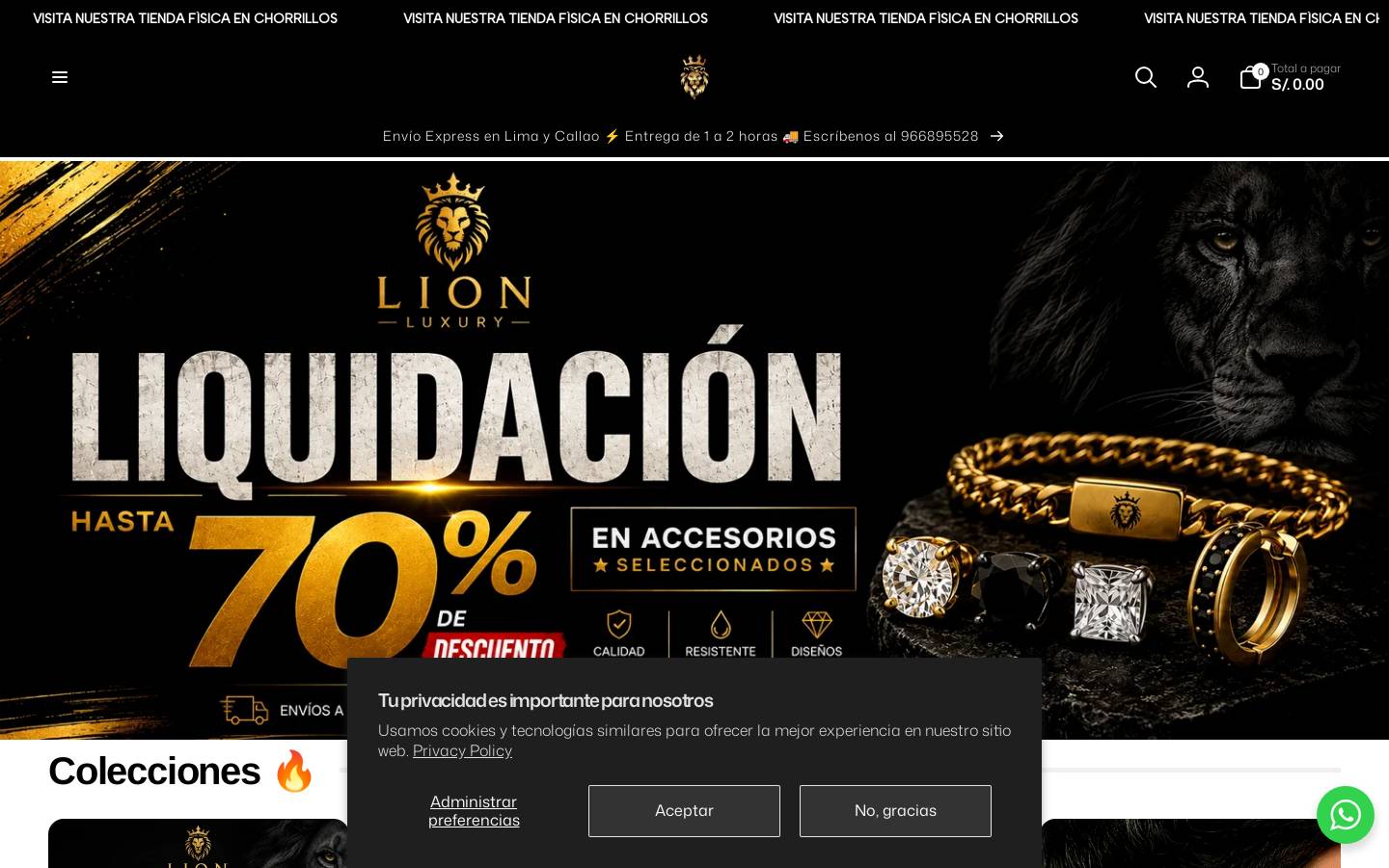 lionluxury.com.pe homepage screenshot
