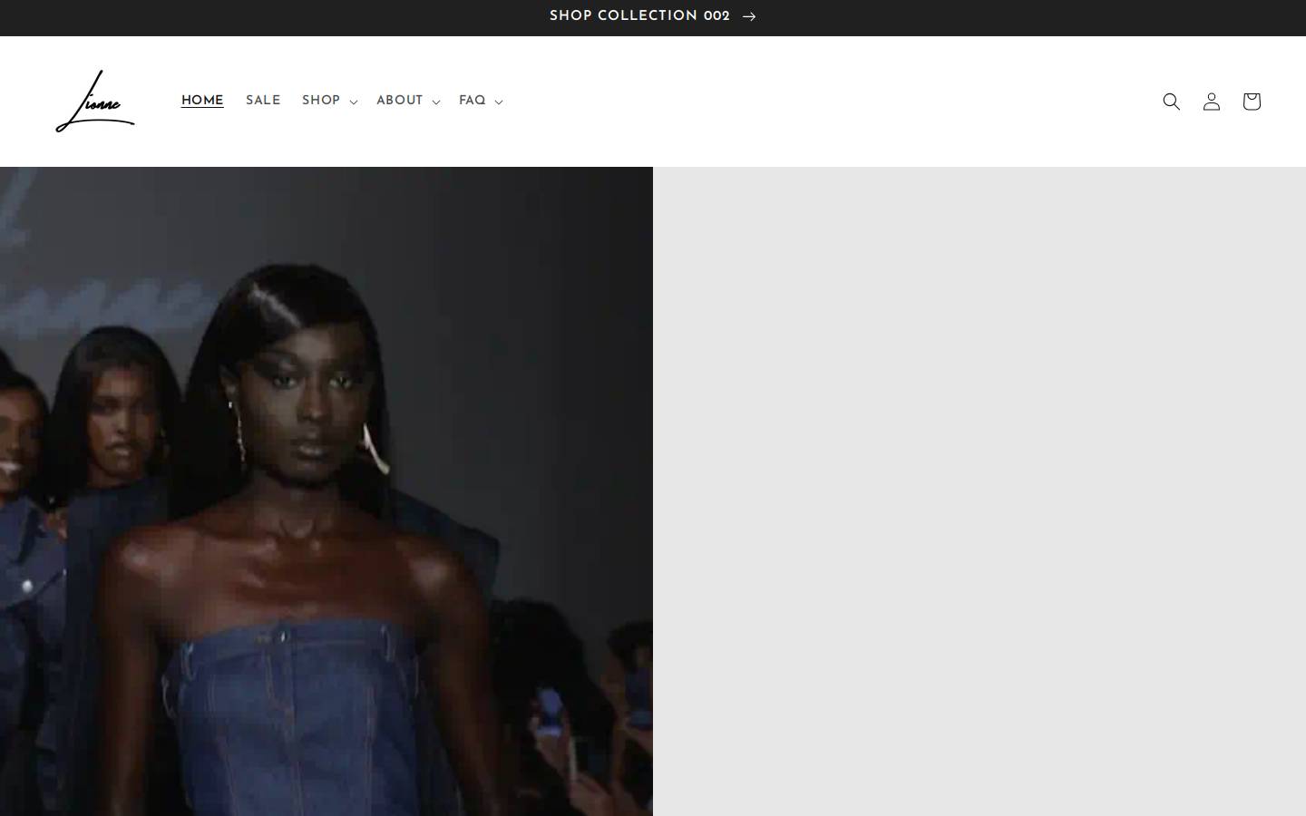 lionneclothing.com homepage screenshot
