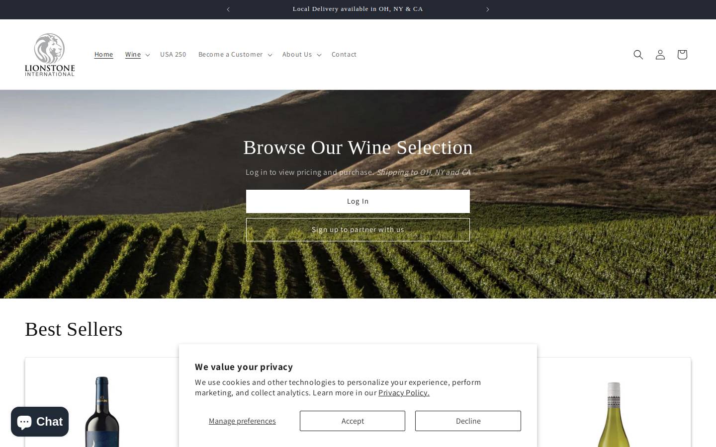 lionstoneny.com homepage screenshot