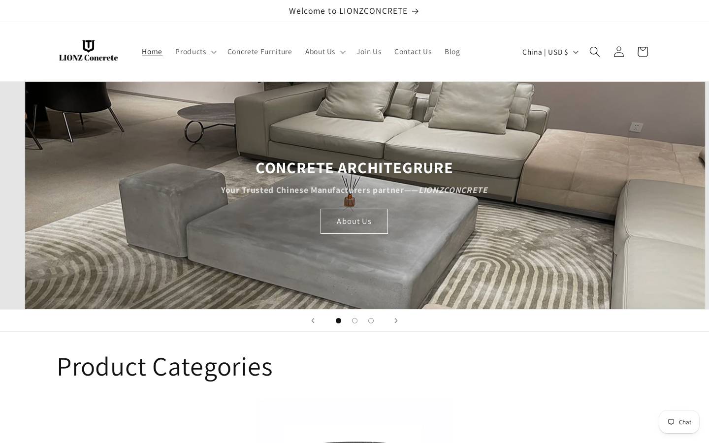 lionzconcrete.com homepage screenshot