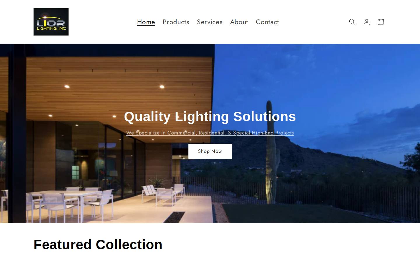 liorlighting.com homepage screenshot