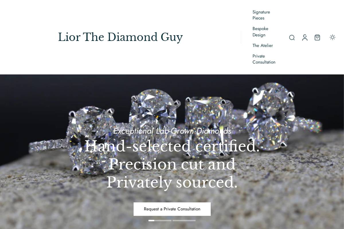 liorthediamondguy.com homepage screenshot
