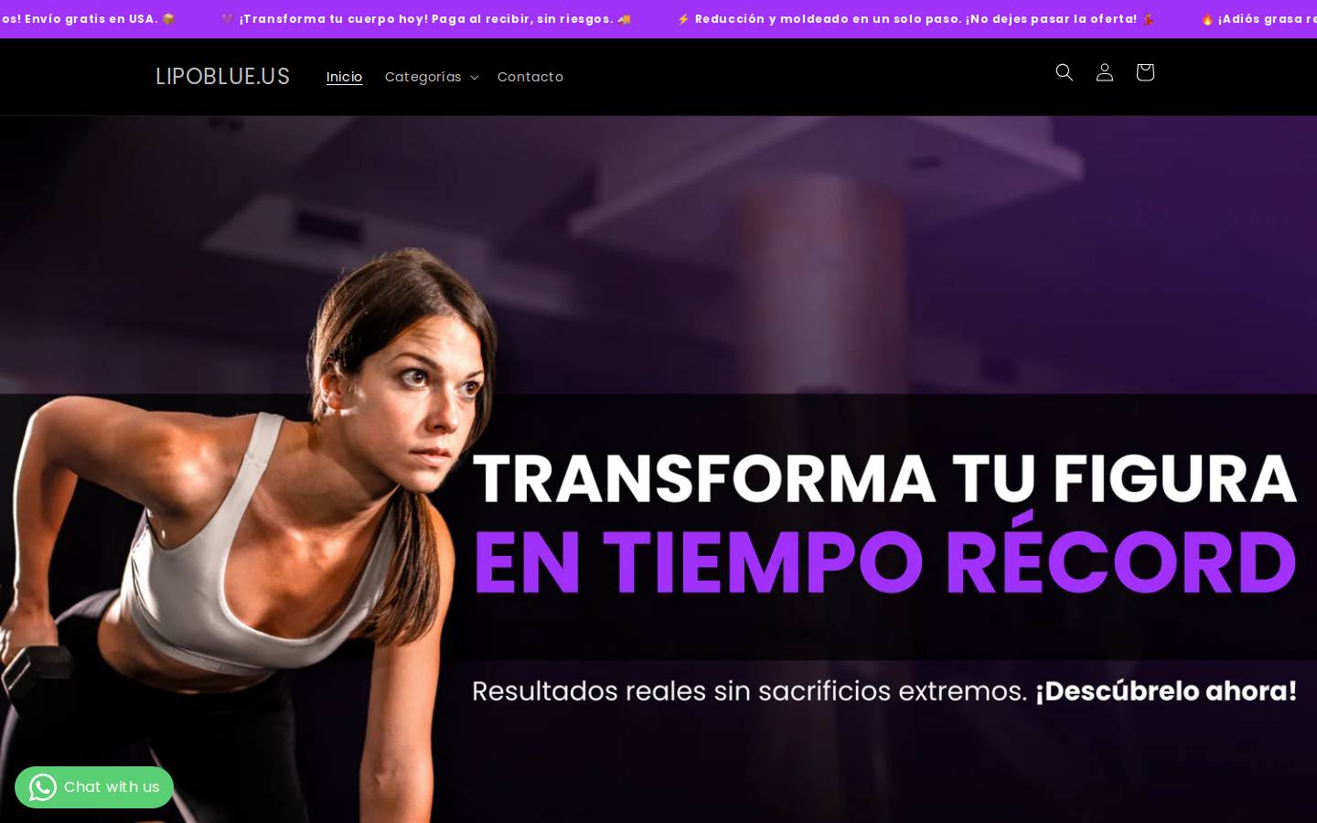 lipoblue.us homepage screenshot