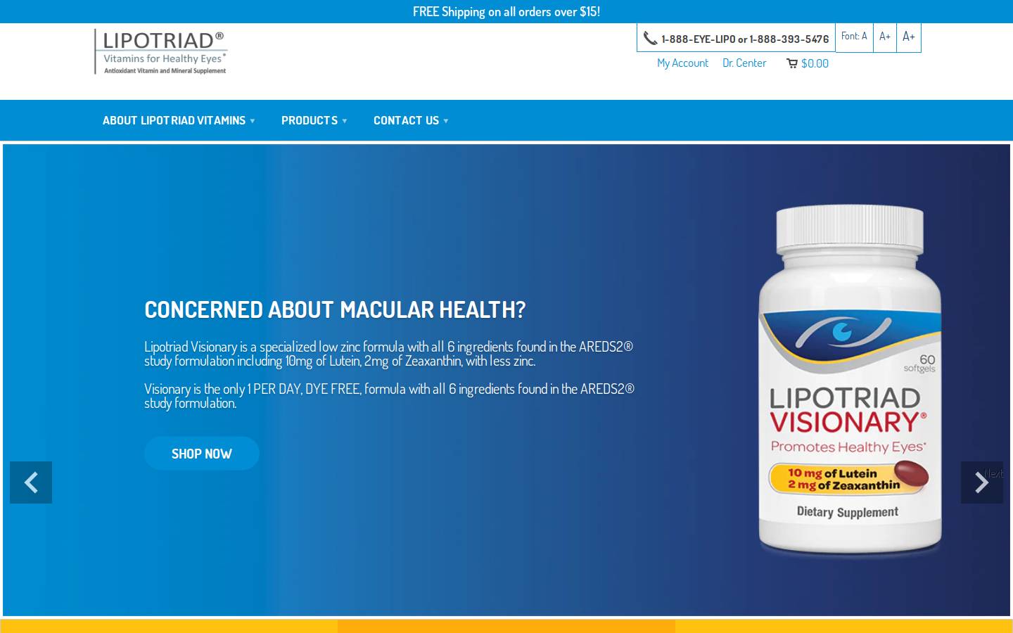 Lipotriad homepage screenshot