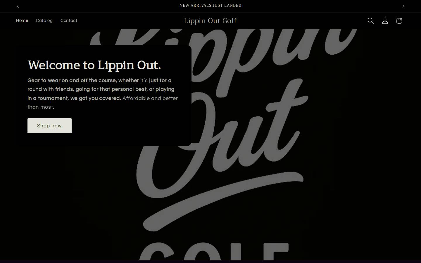 lippinoutgolf.com homepage screenshot