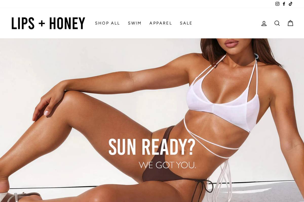 lipsandhoney.com homepage screenshot