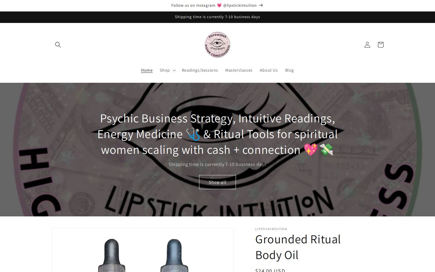lipstickintuition.com homepage screenshot