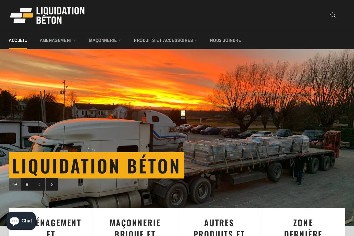 liquidationbeton.com homepage screenshot