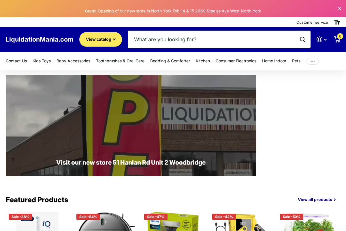 LiquidationMania.com homepage screenshot
