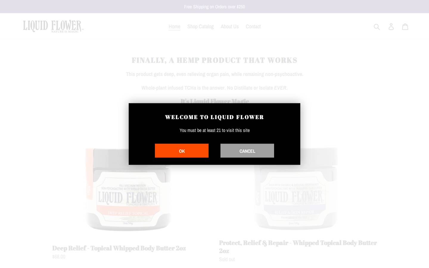 liquidflowerhemp.com homepage screenshot