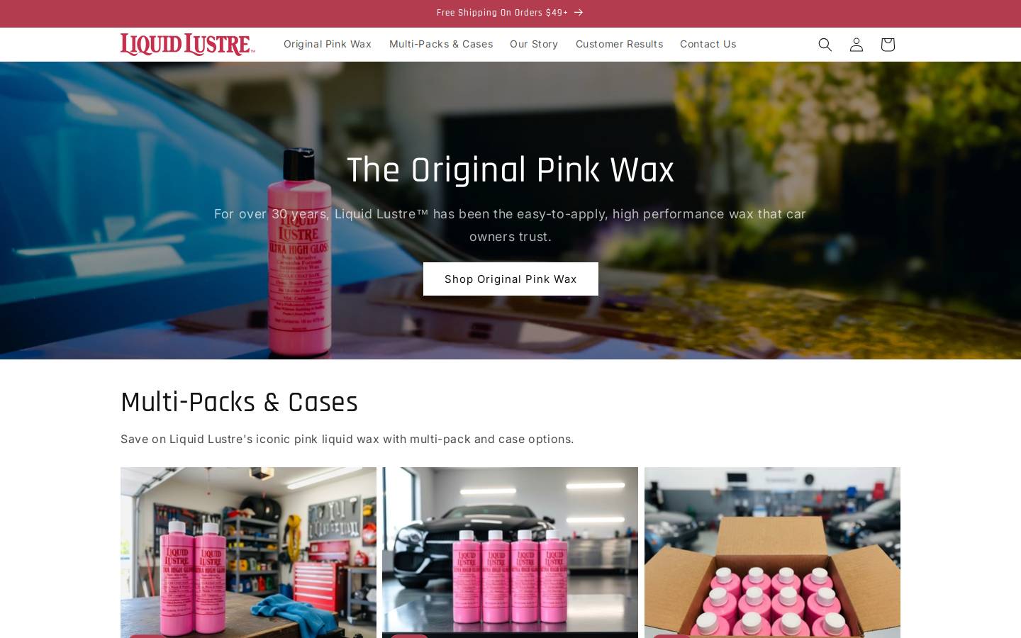 liquidlustre.com homepage screenshot