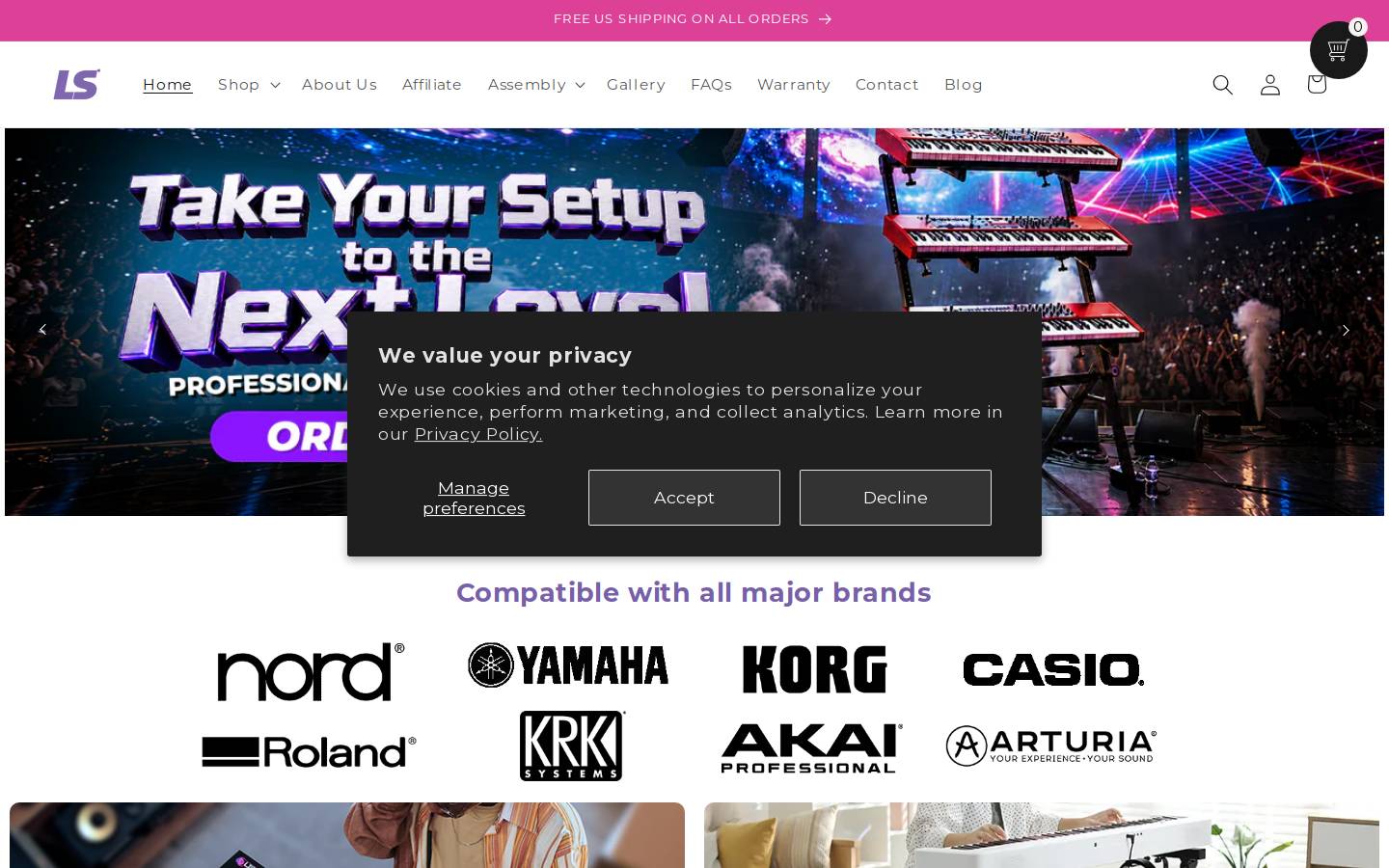 liquidstands.com homepage screenshot
