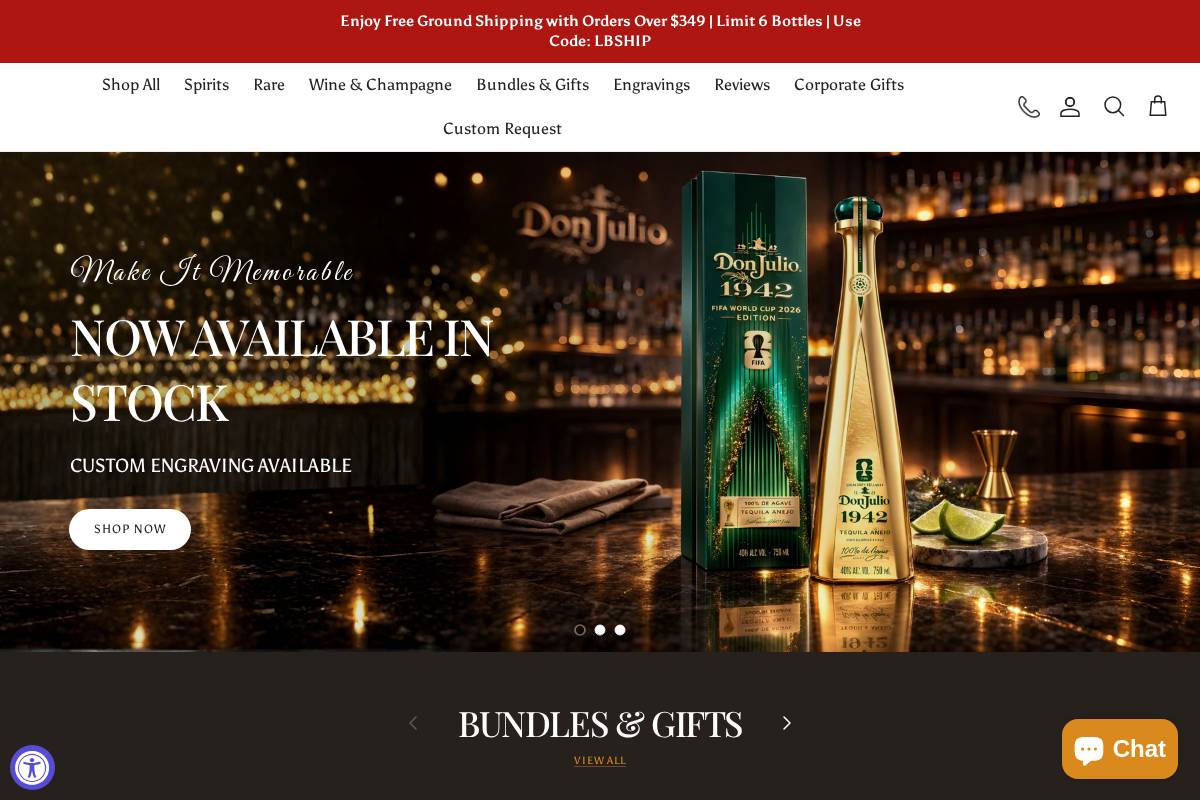 liquorboutique.com homepage screenshot