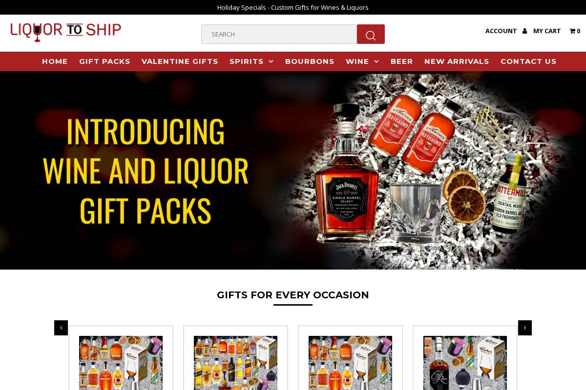 Liquortoship homepage screenshot