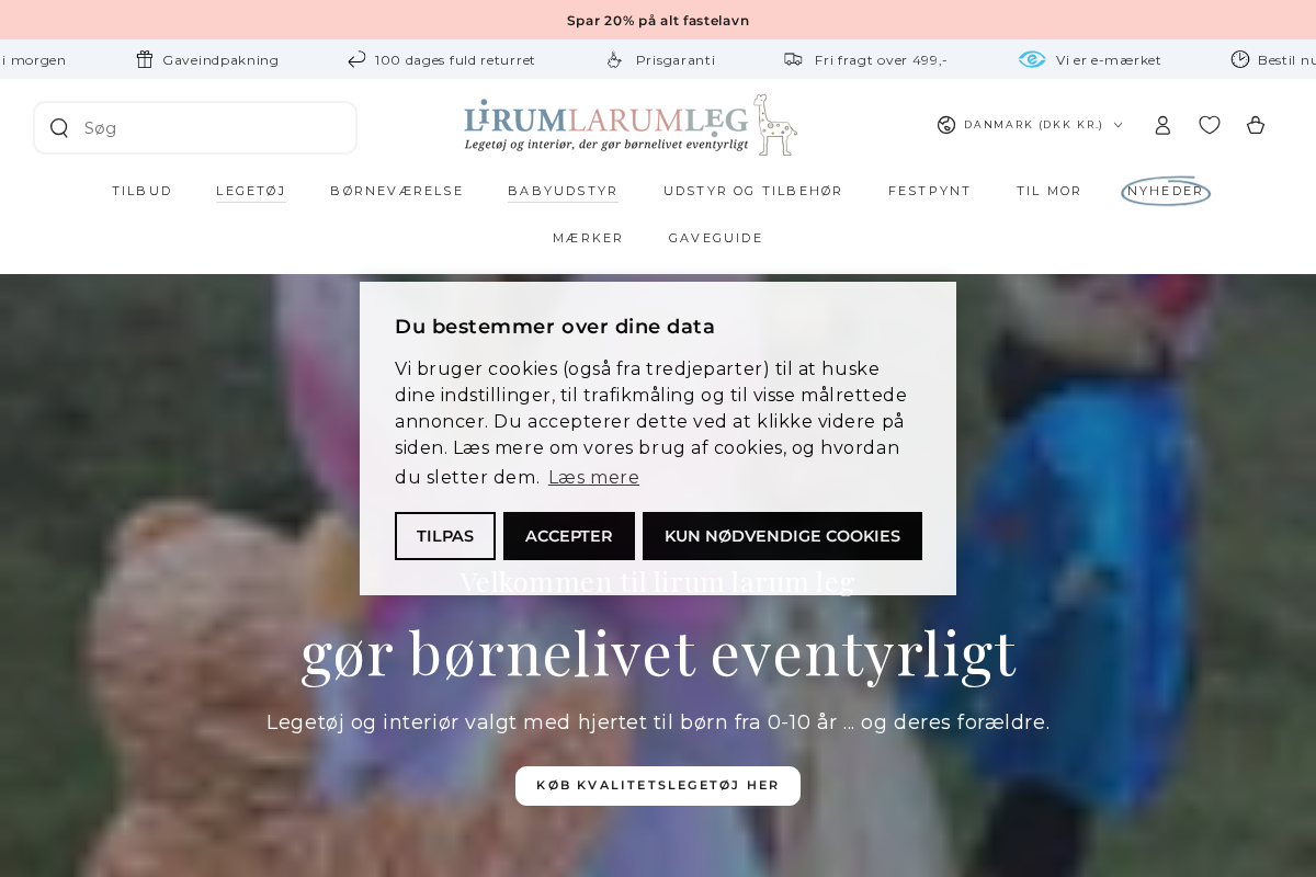 Lirum Larum Leg ApS homepage screenshot