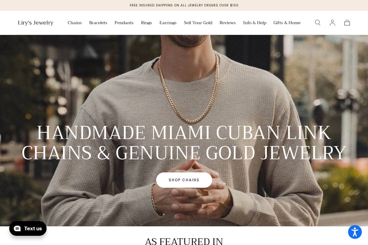 lirysjewelry.com homepage screenshot