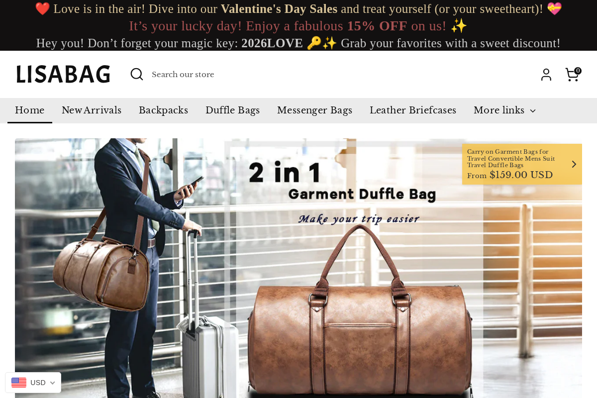 LISABAG homepage screenshot