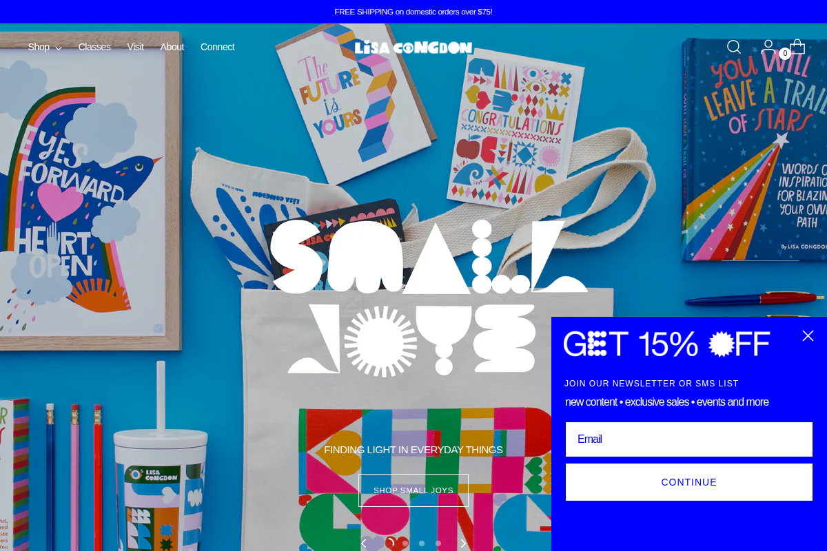 Lisa Congdon Art & Illustration homepage screenshot