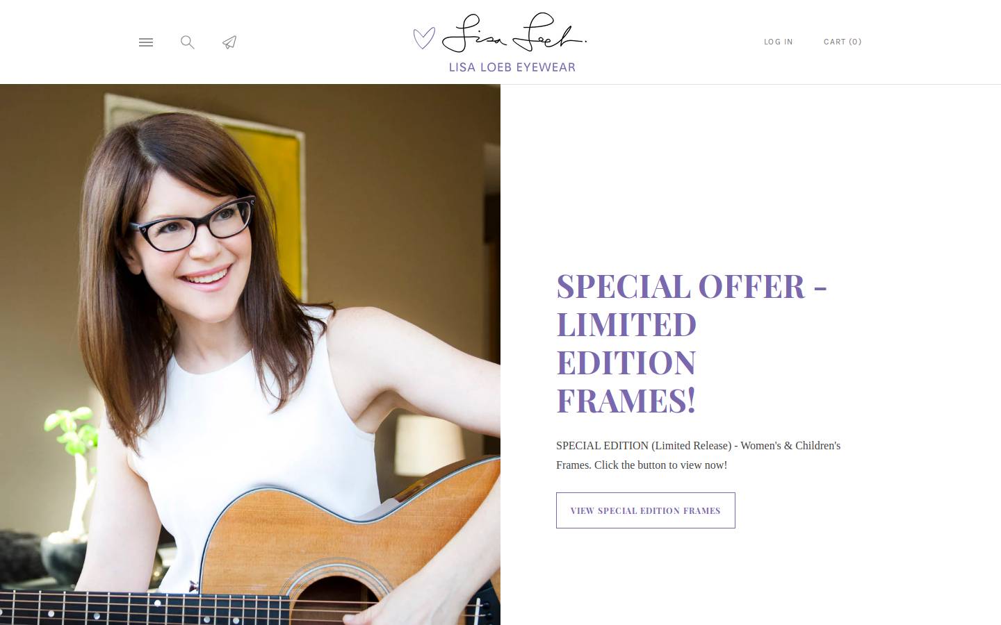 lisaloebeyewear.com homepage screenshot