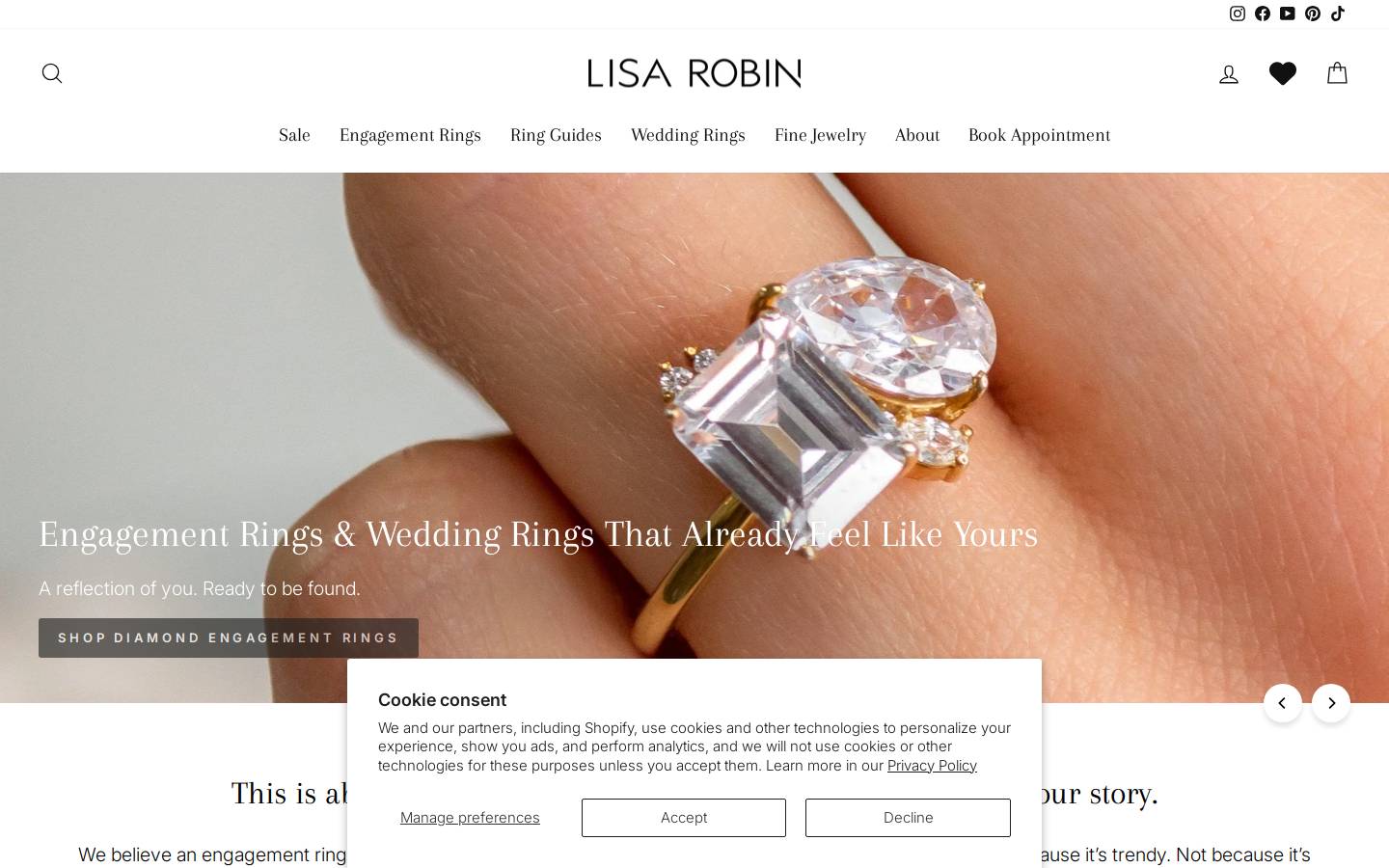 lisarobinjewelry.com homepage screenshot